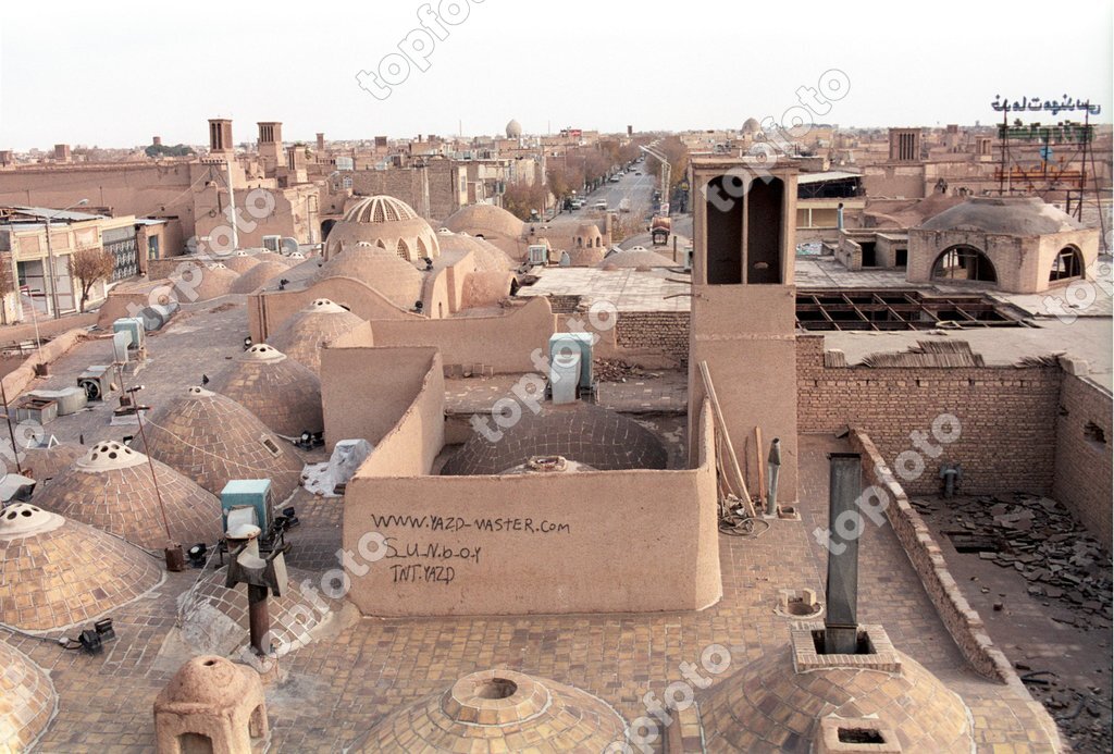 Iran Yazd Jasd In The Forground The Amir Chakhmagh Mosque