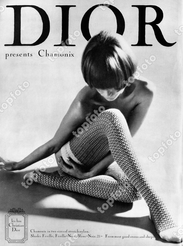 Advertisement for Christian Dior Chamonix stockings November 1966 - TopFoto