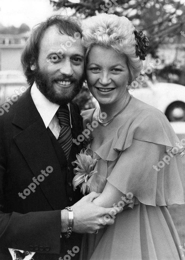 Maurice Gibb of the Bee Gees pop group with his bride Yvonne Spenceley ...