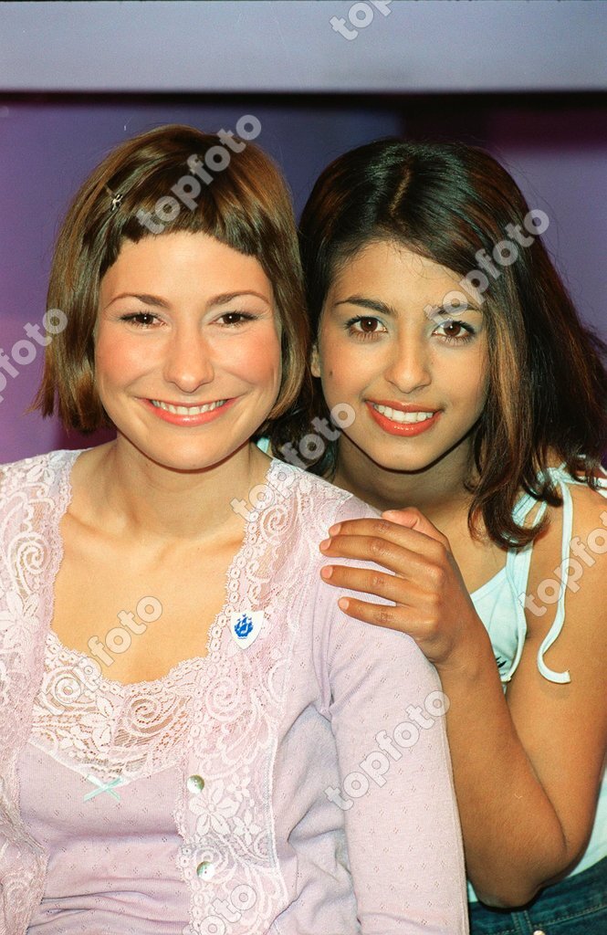 Left LIZ BARKER and Right KONNIE HUQ British TV Presenters New