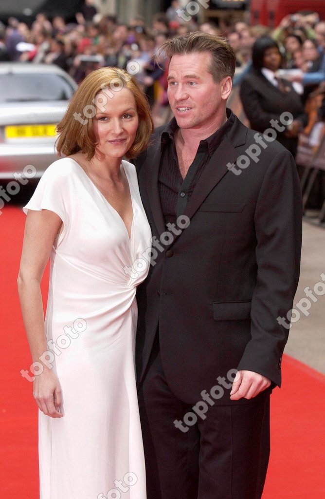 CHARLOTTE EMERSON with VAL KILMER arriving for the UK premiere of Batman  Begins at the Odeon Cinema, Leicester Square, London. Date: .  Ref: UGL022097_0020 COMPULSORY CREDIT: Gary Lee /Starstock/Photoshot -  TopFoto