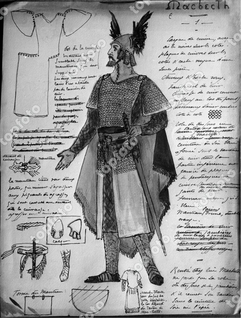 Costume design by Stan OstojaKotkowski for Macduff in Macbeth  Elizabethan Trust Opera Company 1964